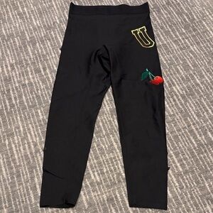Ultracor Black Leggings with Cherry and Letter Detail